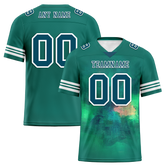 Custom Green Tie Dye Aqua Personalized Authentic Football Jersey FBJ02-bc0fa79